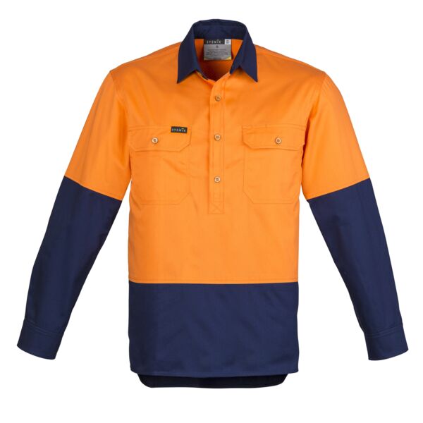 Mens Closed Front Long Sleeve Shirt Thumbnail