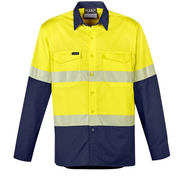 Mens Rugged Cooling Hi Vis Segmented Tape Long Sleeve Shirt Thumbnail