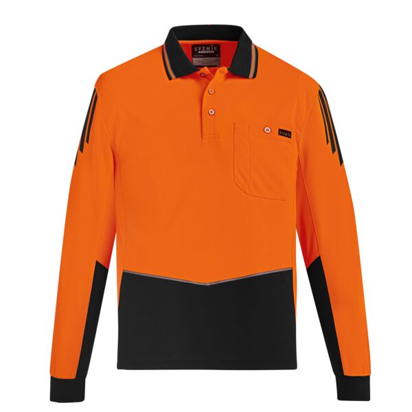 Mens Hi Vis Flux Long Sleeve Polo Thumbnail